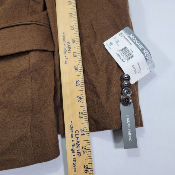 Michael Kors KIP‎ Men's Flannel Sport Coat Brown Silk Wool Cashmere Brown 42S - Picture 10 of 16
